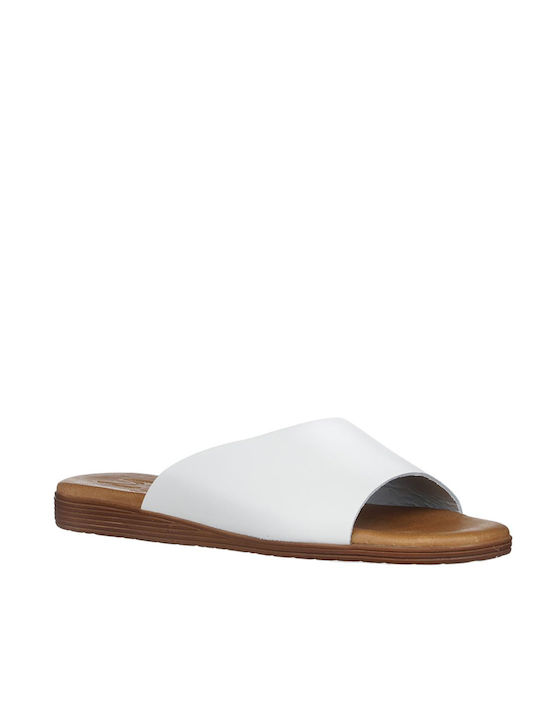 Marila Women's Slipper Flat White Leather - 748-21010-012