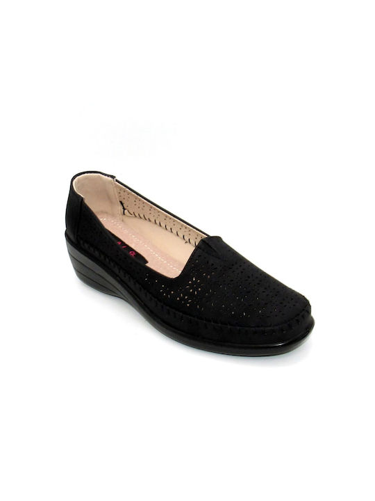 Mocasin pentru femei Slipon Platform JIM 519 Black