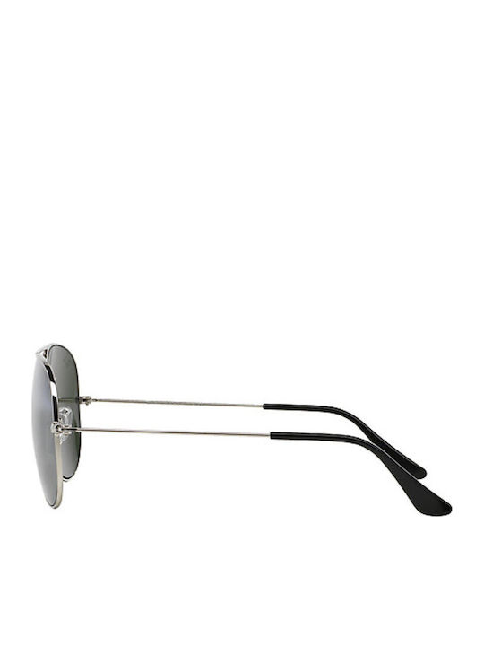 Ray Ban Aviator Unisex Sunglasses with Silver Metal Frame and Silver Mirror Lens RB3025 W3277