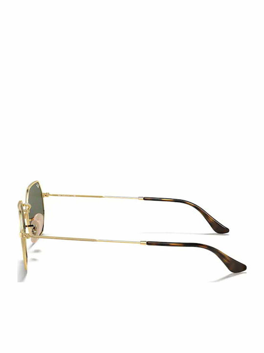 Ray Ban Octagonal Unisex Sonnenbrille mit Gold Metall Gestell und Grün Linse RB3556N 001