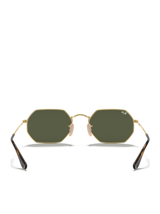 Ray Ban Octagonal Unisex Sonnenbrille mit Gold Metall Gestell und Grün Linse RB3556N 001