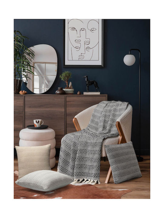 Madi Sofa Cushion Herhaling Made of 100% Cotton Anthracite 45x45 cm