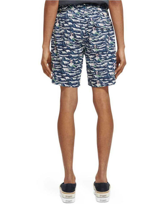 Scotch & Soda Blue Wave Men's Swimwear Shorts Blue with Patterns