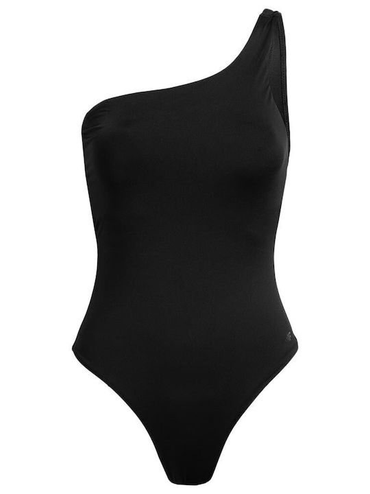 One-Piece Swimsuit with One Shoulder Black