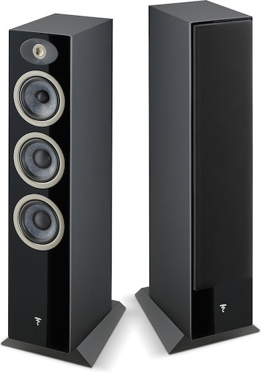 Focal Theva N°2 Paar Passive Hi-Fi-Lautsprecher Boden 3-Wege Treiberkonfiguration 19.1x35.2x93.1cm Schwarze