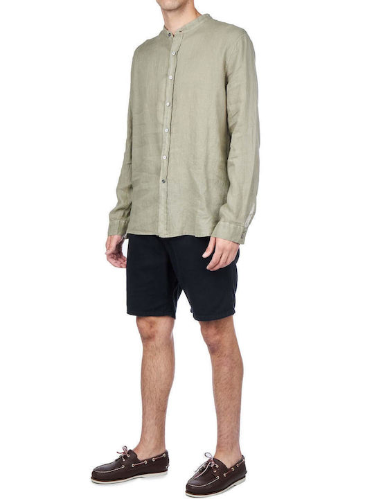 Langärmlig Leinen Hemd Khaki