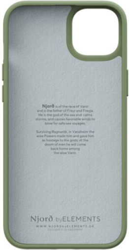 Njord Suede Comfort+ Back Cover Πλαστικό / Υφασμάτινο 2mm Ελαιόλαδο (iPhone 14 Plus)