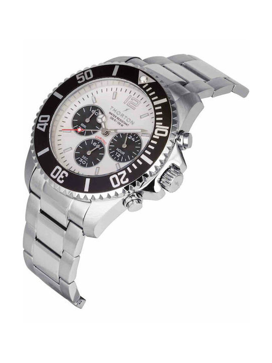 Thorton Uhr Chronograph Batterie mit Silber Metallarmband