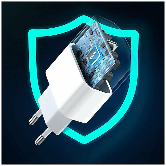Ugreen Charger with USB-C Port and USB-C - Lightning Cable 20W Power Delivery / Quick Charge 4.0 White (CD137)
