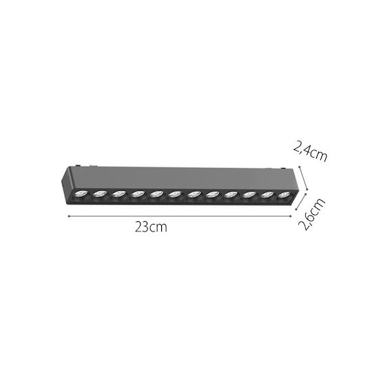 Inlight LED Kommerzielle Lineare Beleuchtung Decke 12W Dimmbar Warm- bis Kaltweiß IP20 M23xB2.4xH2.4cm