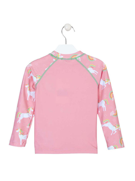 Losan Costum De Baie Pentru Copii Rashguard Roz