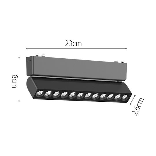 Inlight LED Γραμμικό Φωτιστικό Οροφής 12W IP20 Μ23xΒ8xΥ8εκ.
