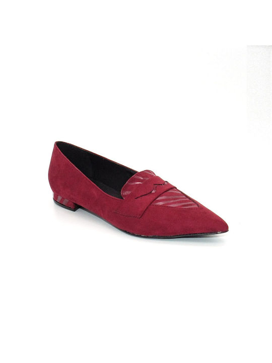 Women's Loafers Slip-on English DD 204 Bordeaux zebra