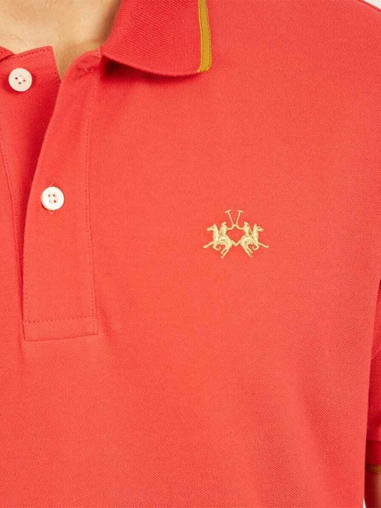 La Martina Herren Kurzarmshirt Polo Rot