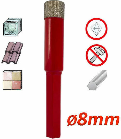 Kapriol Diamond Broach Cutter Diamond drill Granite tiles 8mm for Tile 50gr