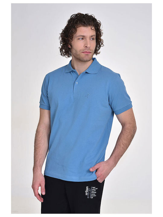 Target Bluza Bărbătească cu Mânecă Scurtă Polo Albastră