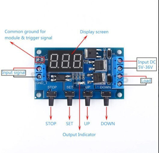Optum Αξεσουάρ Μικροηλεκτρονικών Digital Programmable Timer Relay 12V LED Display HR0214-90A