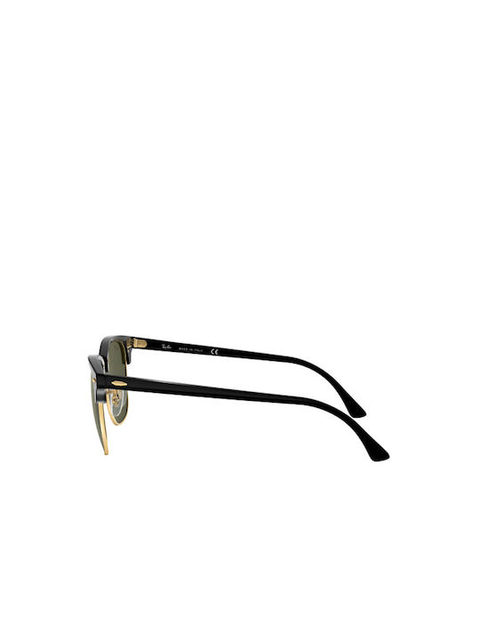 Ray Ban Clubmaster Γυαλιά Ηλίου με Μαύρο Κοκκάλινο Σκελετό και Πράσινο Φακό RB3016 W0365