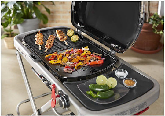 Weber Traveler Baking Plate with Cast Iron Flat Surface for Weber Traveler 34.29x32x1.27cm