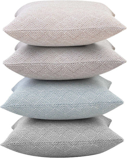 Madi Wellen Decorative Pillow Case Made of 100% Cotton Brown 45x45cm