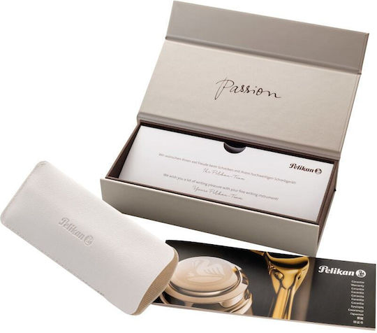 Pelikan M200 Classic Marbled Πένα Γραφής Fine Καφέ από Ατσάλι με Μπλε Μελάνι