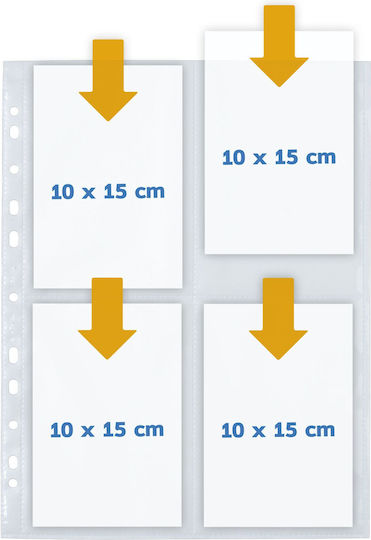 Herma Plastic Sleeves for for Photos Α6 with Holes 10pcs Fotophan 10x15cm