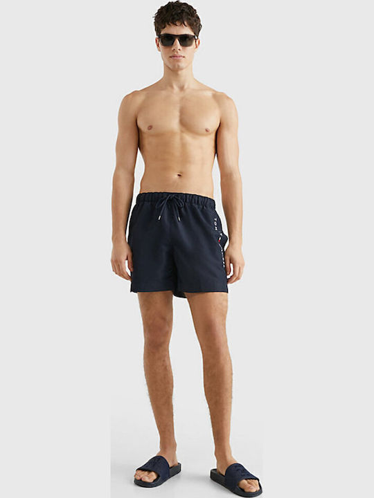 Medium Drawstring Logo Men's Swimwear Shorts Navy Blue
