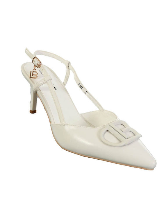 LAURA BIAGIOTTI SHOES MULES LOGO BUCKLE WHITE