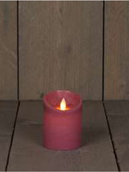 MSA Christmas Red Battery Candle 10x7.5cm