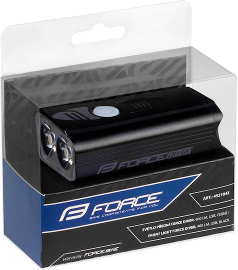 Force Diver 900 Lumen Επαναφορτιζόμενο Εμπρόσθιο Φως Ποδηλάτου