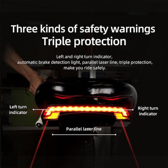 GloboStar 86050 Rechargeable Rear Bicycle Light Wireless LED
