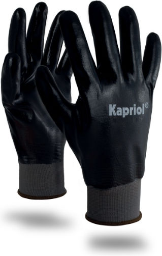 Kapriol All Black Γάντια Εργασίας Μαύρα Νιτριλίου/Πολυεστέρα