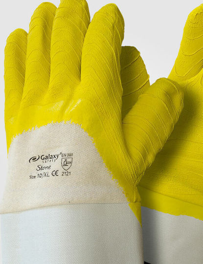Galaxy Stone 243 Gloves for Work Yellow Latex 1pcs