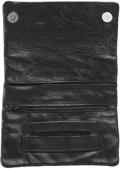 MR Leather Tobacco Pouch With Magnetic Clasp Black MRTC