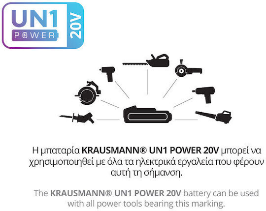 Krausmann Hedge Trimmer Battery 20V with Blade 51cm U36020-12