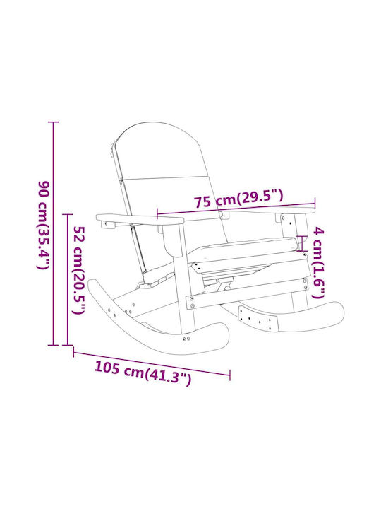 Hölzernes Adirondack mit Kissen Braun 1Stück 75x105x90cm