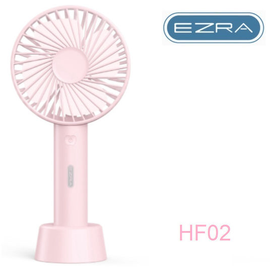 Ezra HF02 Ανεμιστηράκι Handheld USB Rechargeable Φορητός Επαναφορτιζόμενος Ανεμιστήρας mini USB Pink