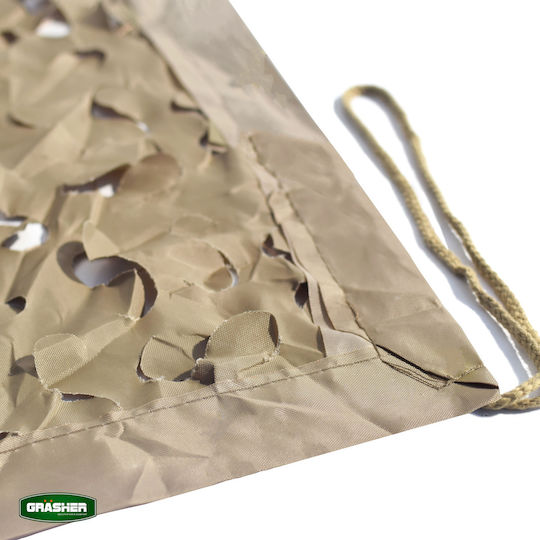 Grasher Rectangular Camouflage Net Beige with PU Coating 3x2m 180gr/m²