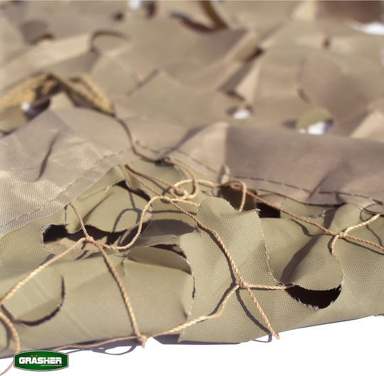 Grasher Rectangular Camouflage Net Beige with PU Coating 3x2m 180gr/m²