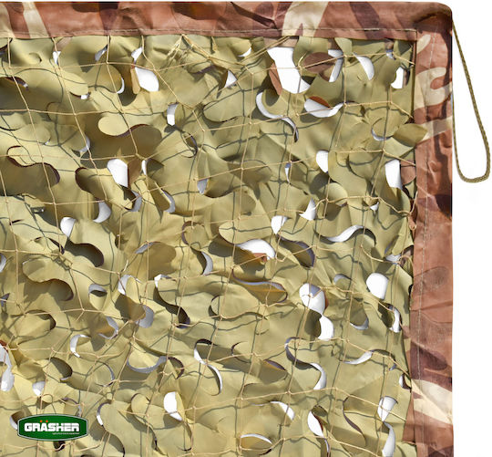 Grasher Rechteckig Tarnnetz Beige mit PU-Beschichtung 4x6m 180gr/m²