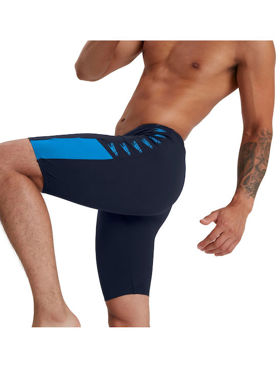Speedo Splice Ανδρικό Αγωνιστικό Jammer Μαγιό Κολύμβησης Μπλε