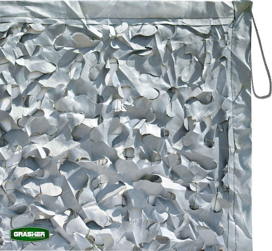 Grasher Square Camouflage Net Gray with PU Coating 3x3m 180gr/m²