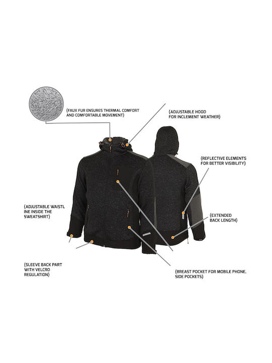 Bennon Nortos Work Jacket Cold with Hood Gray
