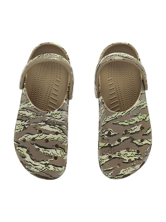 Crocs Classic Printed Camo Clogs Khaki