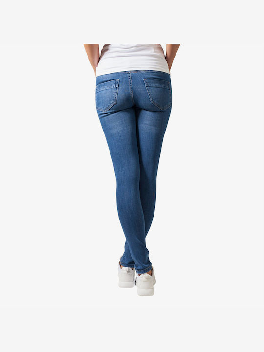 Urban Classics Women's Jean Trousers with Rips Blue Washed