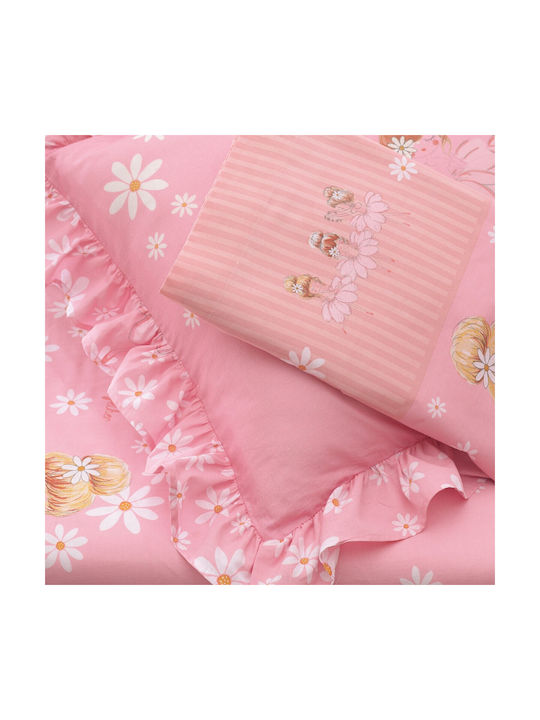 Makis Tselios Home Sheet Set Single Fitted Cotton Dance Pink 105x205cm 3pcs