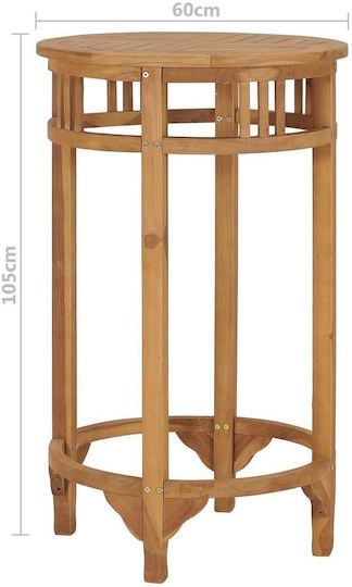vidaXL Bar Table Made of Solid Wood 60x60x105cm