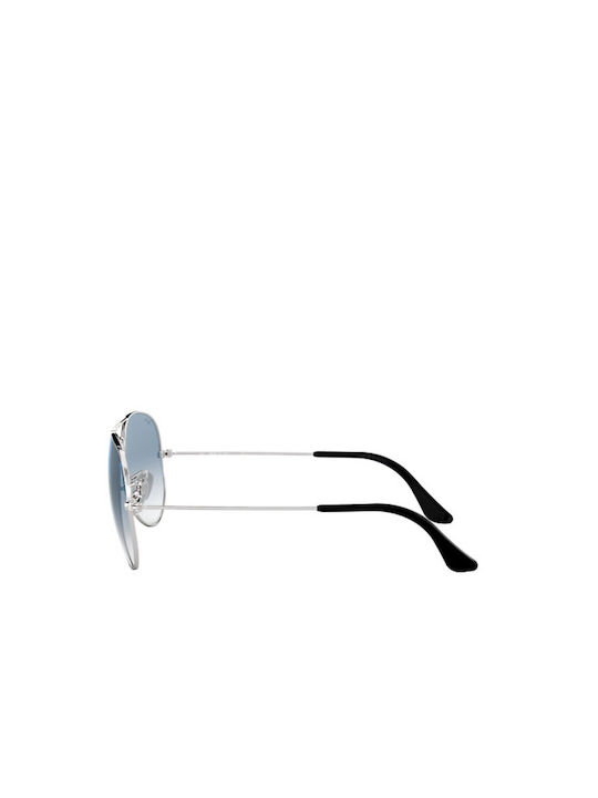 Ray Ban Aviator Sunglasses with Silver Metal Frame and Blue Gradient Mirrored Lenses RB3025 003/3F