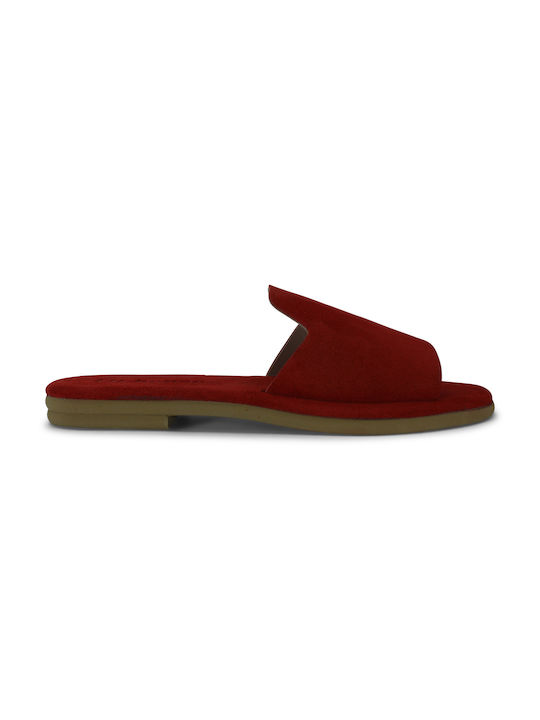 Women's leather anatomic sandal in red color