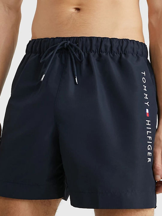 Medium Drawstring Logo Men's Swimwear Shorts Navy Blue